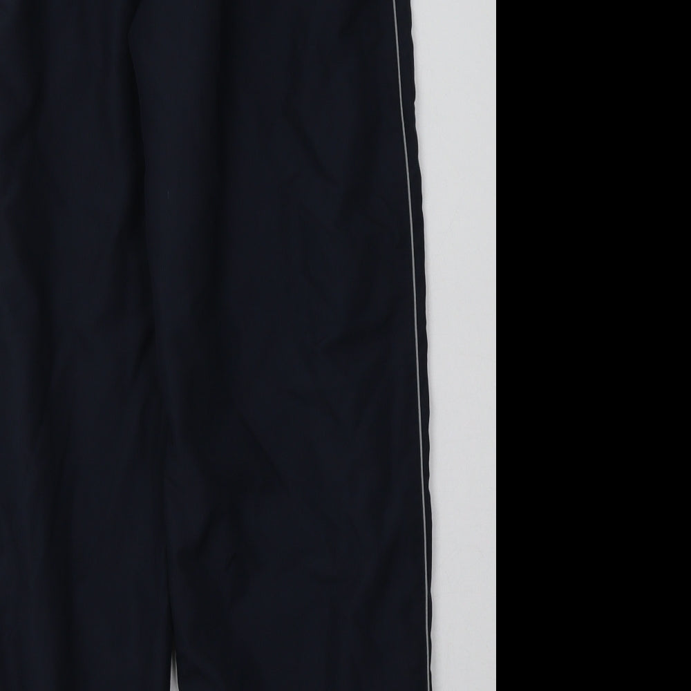 Preworn Mens Blue Striped Polyester Jogger Trousers Size M L30 in Regular Tie