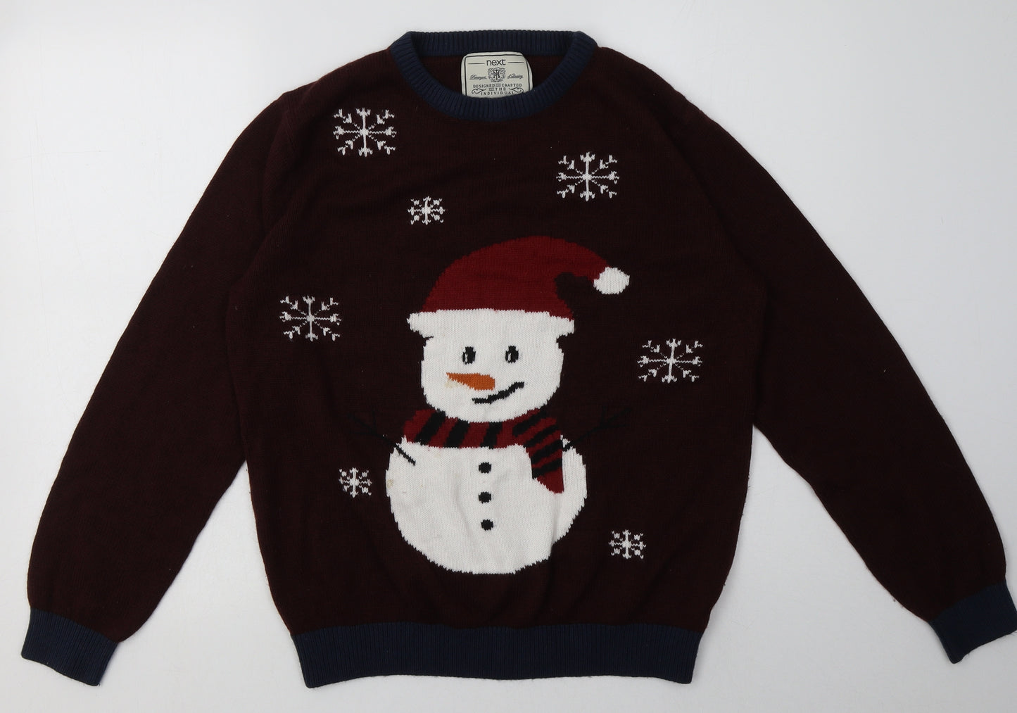 NEXT Mens Red  Acrylic Pullover Sweatshirt Size L   - Christmas