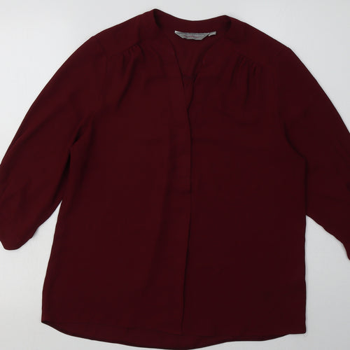 Dorothy Perkins Womens Purple  Polyester Basic Blouse Size 10 V-Neck