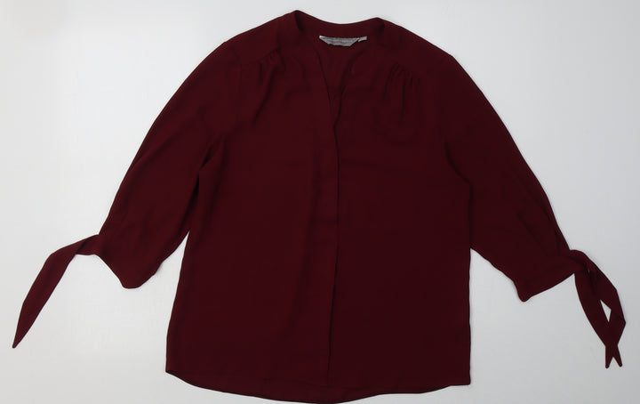 Dorothy Perkins Womens Purple  Polyester Basic Blouse Size 10 V-Neck