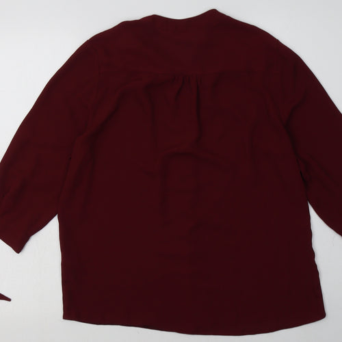 Dorothy Perkins Womens Purple  Polyester Basic Blouse Size 10 V-Neck