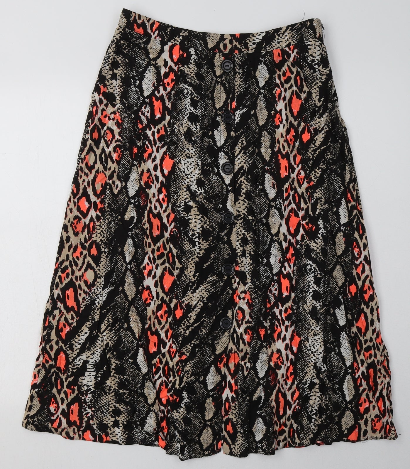 Matalan Womens Multicoloured Animal Print Viscose A-Line Skirt Size 12   Zip