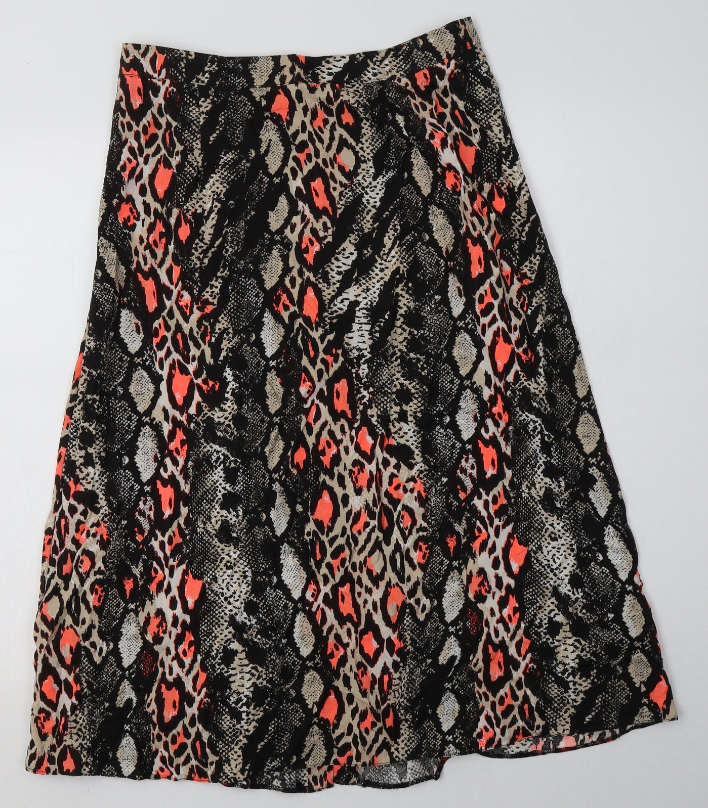 Matalan Womens Multicoloured Animal Print Viscose A-Line Skirt Size 12   Zip