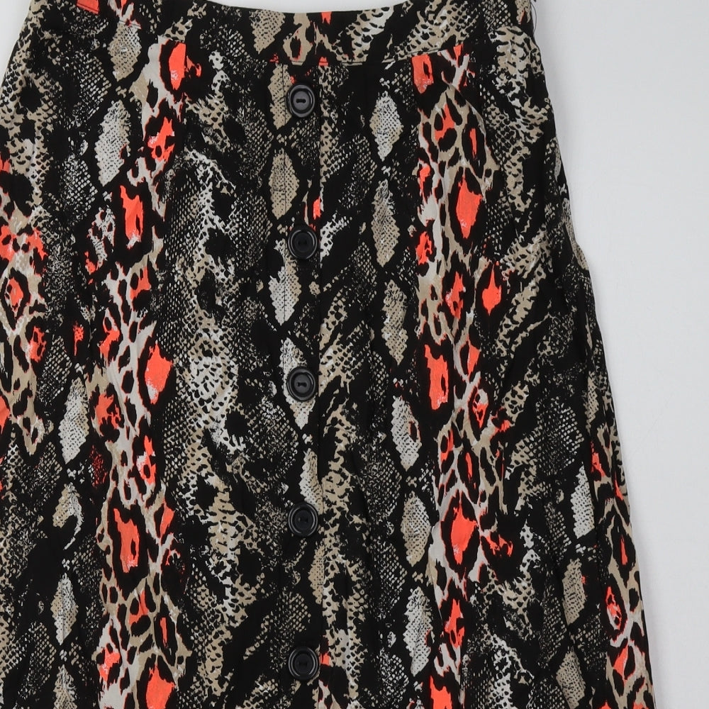 Matalan Womens Multicoloured Animal Print Viscose A-Line Skirt Size 12   Zip