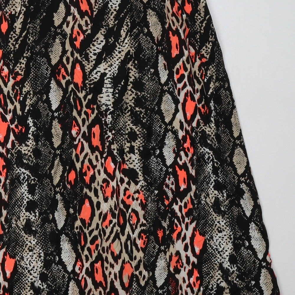 Matalan Womens Multicoloured Animal Print Viscose A-Line Skirt Size 12   Zip
