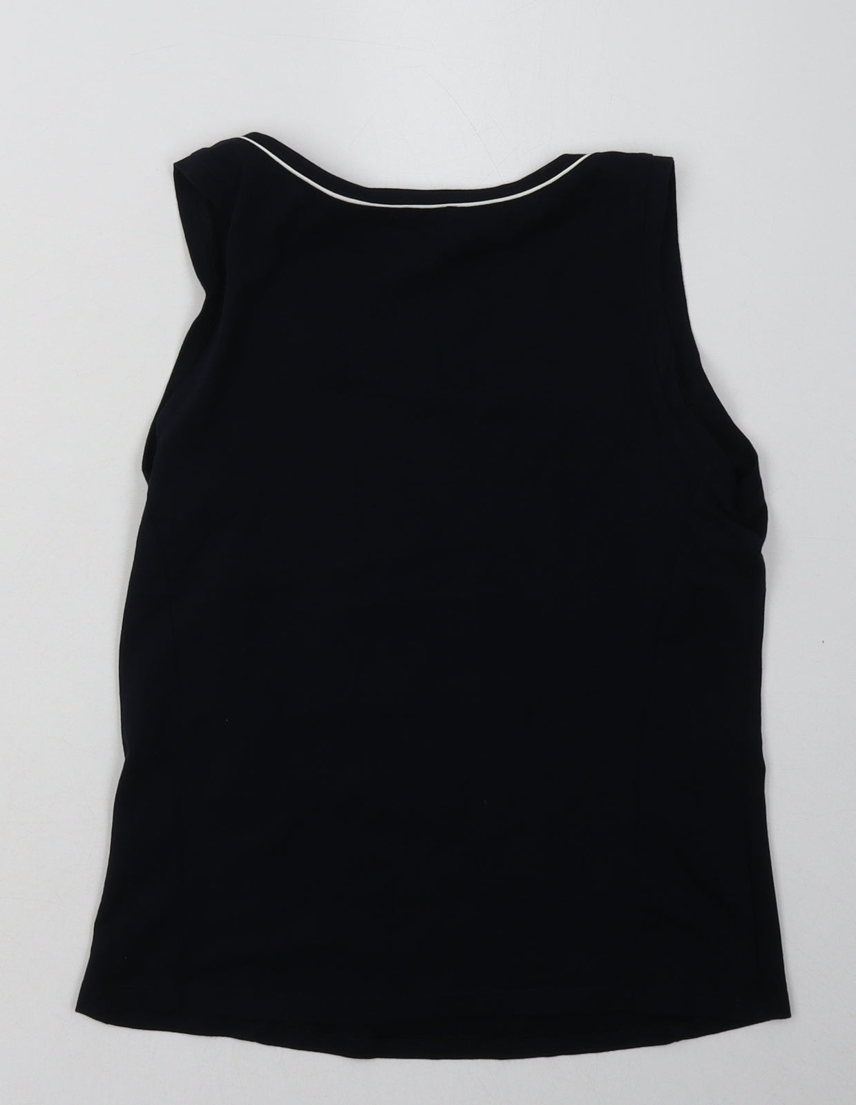 Marks and Spencer Womens Blue  Cotton Basic Tank Size 12 Scoop Neck