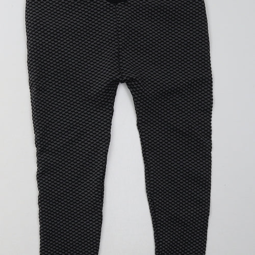 Preworn Womens Grey  Nylon Cropped Leggings Size L L22 in Regular