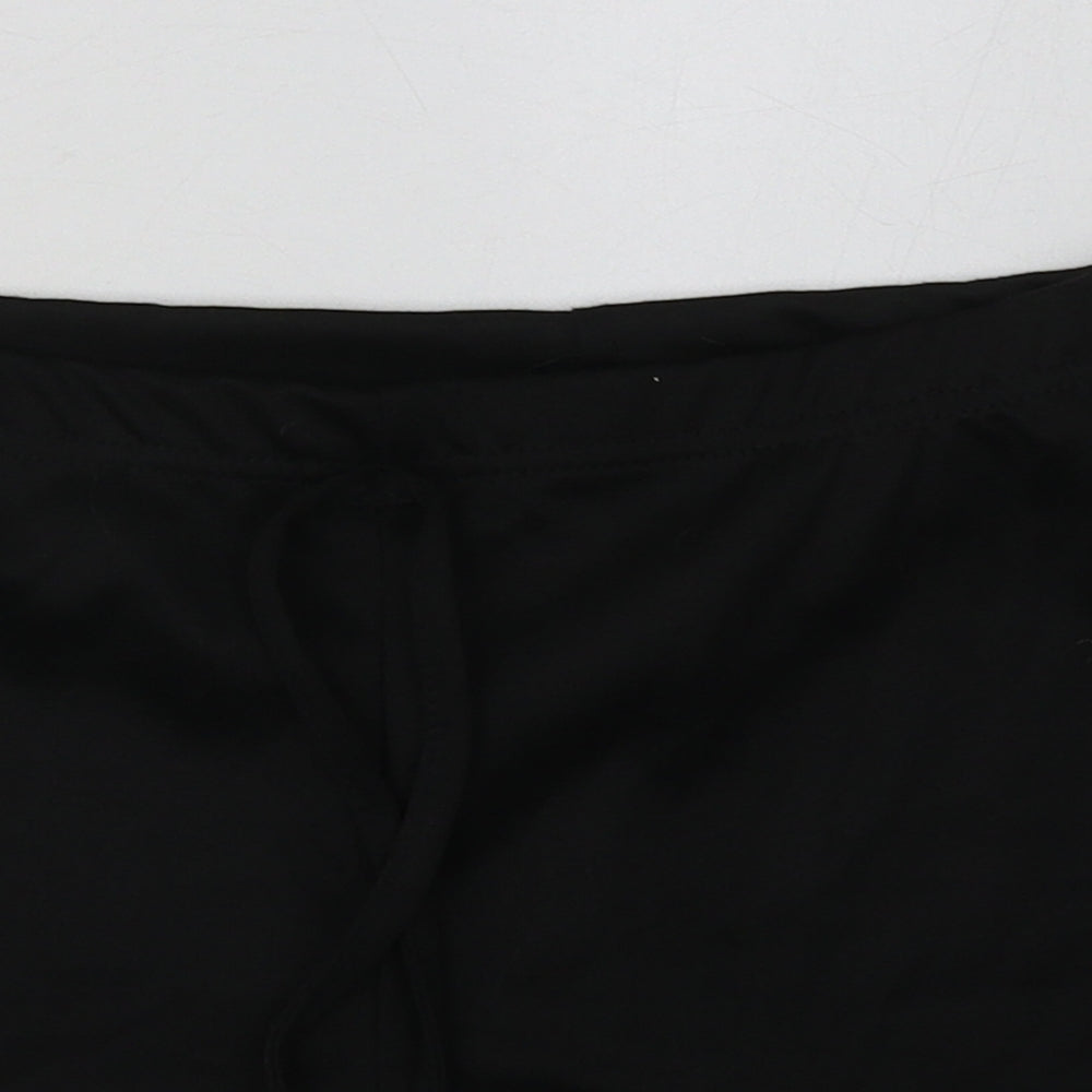 Boohoo Womens Black  Polyester Sweat Shorts Size 10  Regular Tie