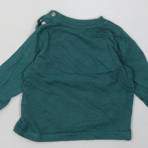 F&F Boys Green  Cotton Basic Casual Size 3-6 Months Crew Neck Buckle - life in the big city