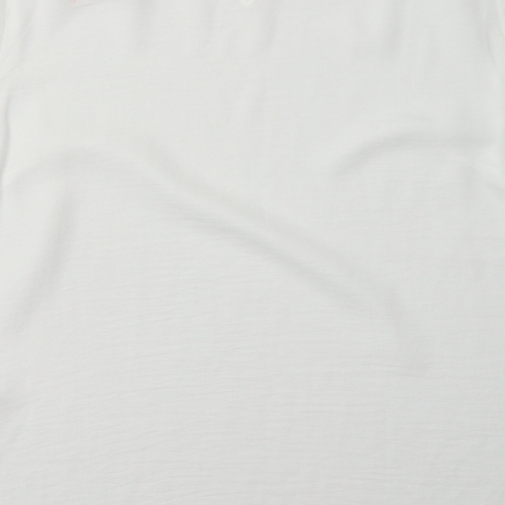 Primark Womens White  Polyester Basic Blouse Size 16 Crew Neck
