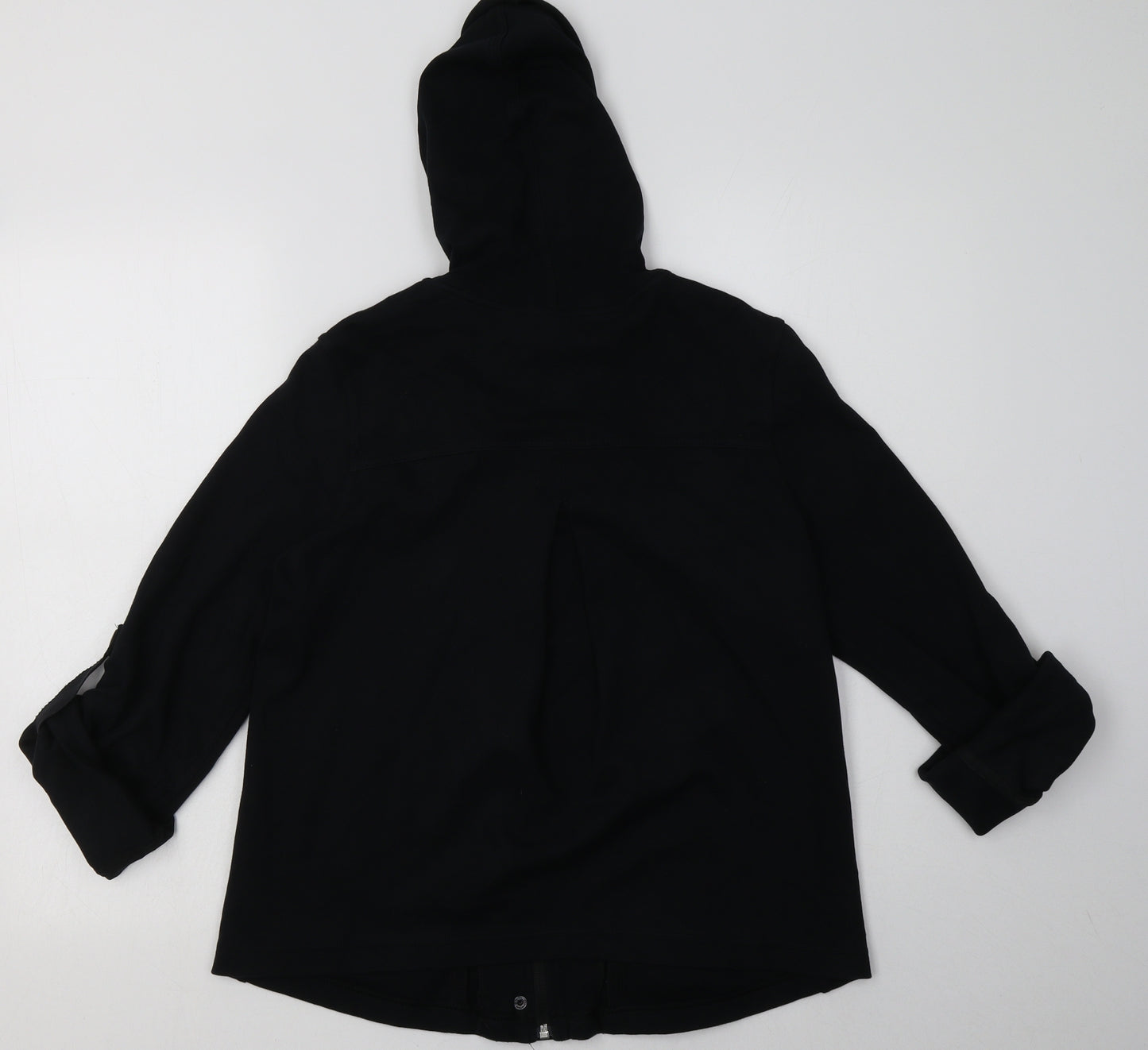 Marks and Spencer Womens Black  Cotton Full Zip Hoodie Size 12  Zip
