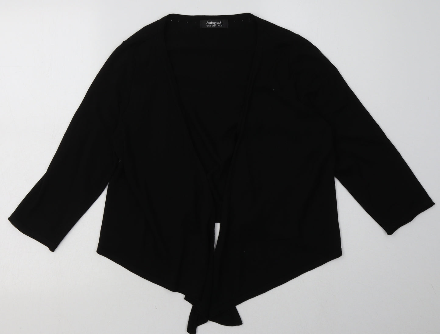 Marks and Spencer Womens Black V-Neck  Viscose Cardigan Jumper Size 14