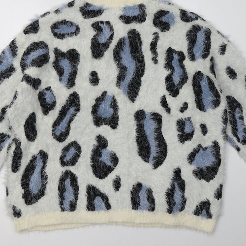 Urban Classics Womens Blue Animal Print Nylon Pullover Sweatshirt Size M  Pullover