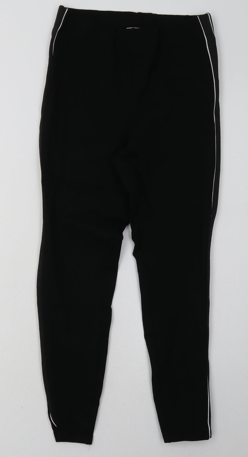 Matalan Womens Black  Viscose Cropped Trousers Size 10 L24 in Regular