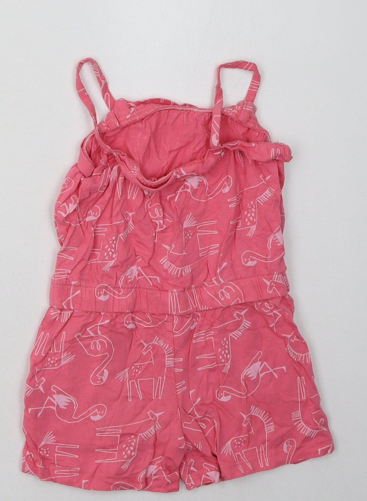 Nutmeg Girls Pink  Cotton Playsuit One-Piece Size 3-4 Years  Pullover