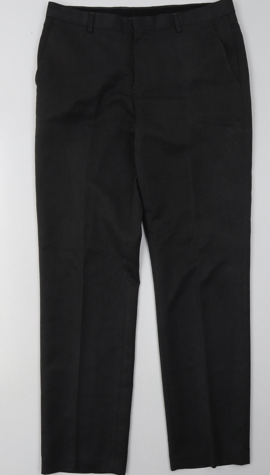 Burton Mens Grey  Polyester Trousers  Size 34 L34 in Regular Hook & Eye