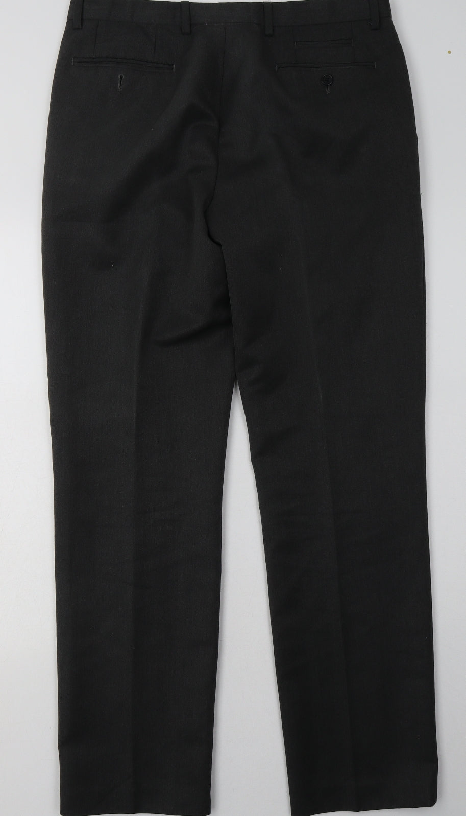 Burton Mens Grey  Polyester Trousers  Size 34 L34 in Regular Hook & Eye