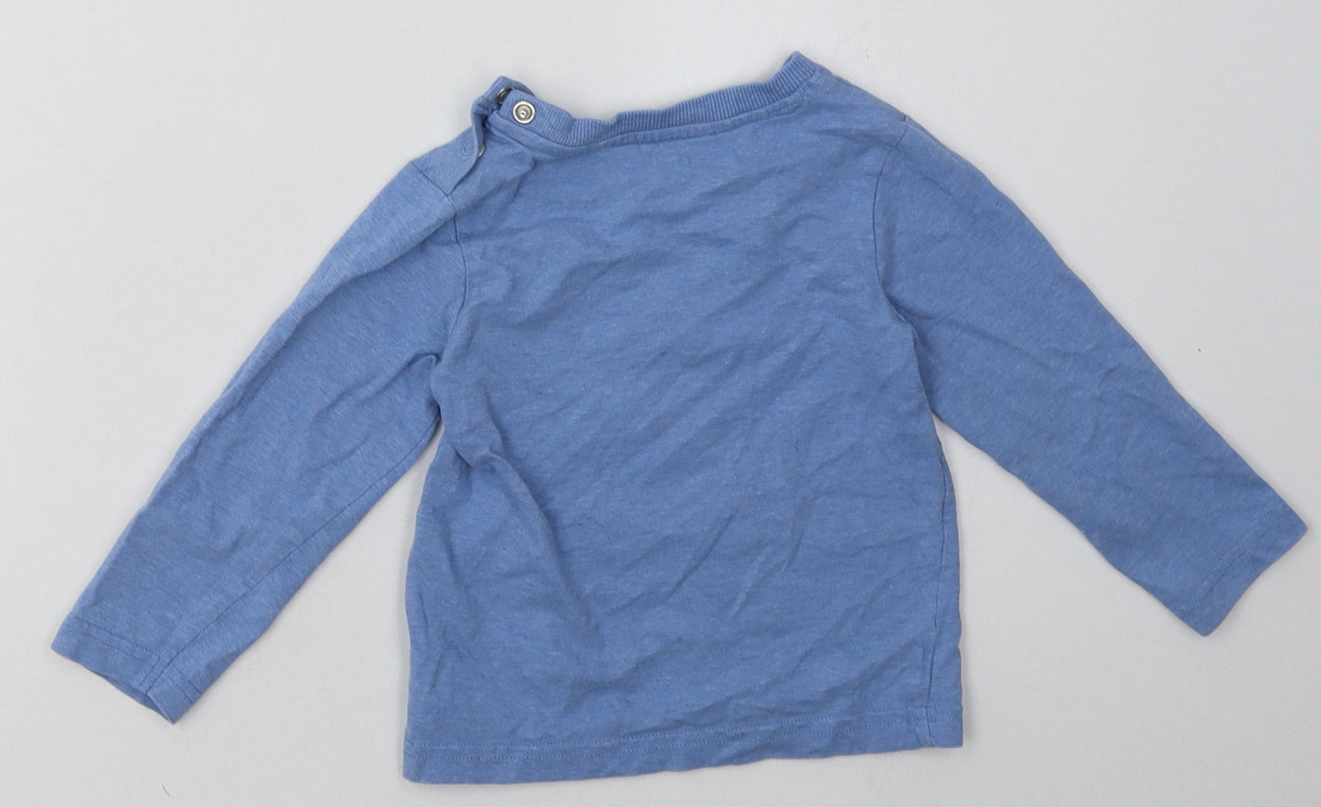 Nutmeg Boys Blue  Cotton Basic Casual Size 12-18 Months Crew Neck Buckle - brothers are the best of friends