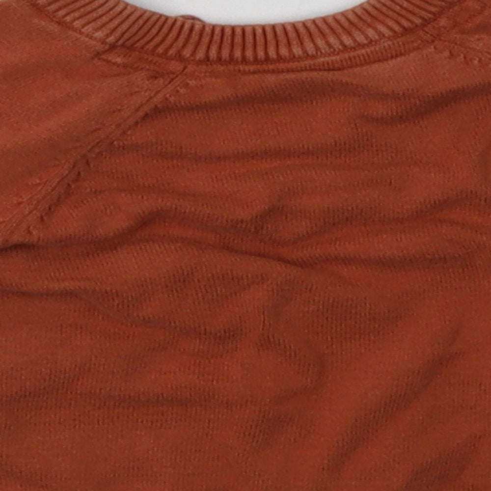 Mothercare Boys Brown  Cotton Basic Casual Size 9-12 Months Crew Neck Button - Bear