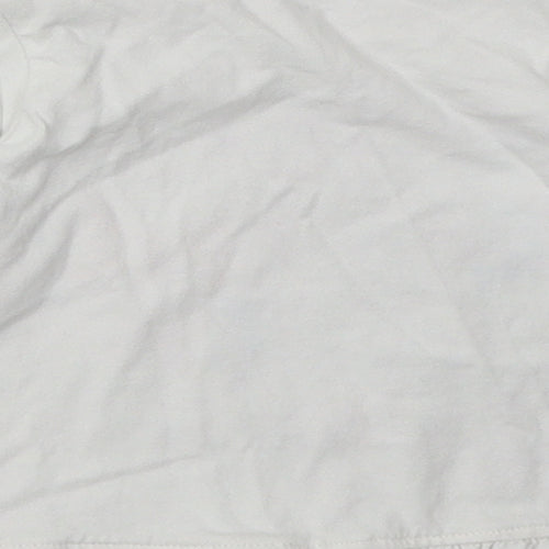 Nutmeg Girls White  Cotton Basic Casual Size 6-9 Months Crew Neck Pullover - all wrapped up with love
