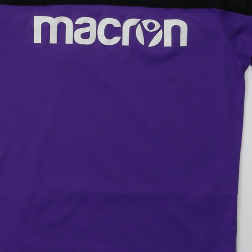 Macron Womens Purple  Polyester Basic T-Shirt Size XS Crew Neck Pullover - Stoke City