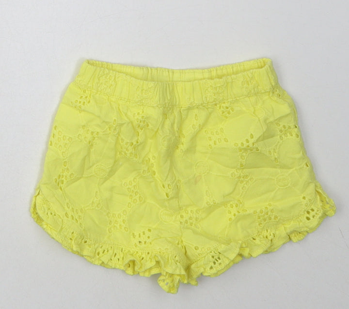 Nutmeg Girls Yellow Argyle/Diamond Cotton Shorts Outfit/Set Size 0-3 Months
