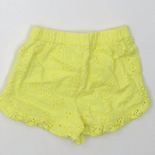 Nutmeg Girls Yellow Argyle/Diamond Cotton Shorts Outfit/Set Size 0-3 Months
