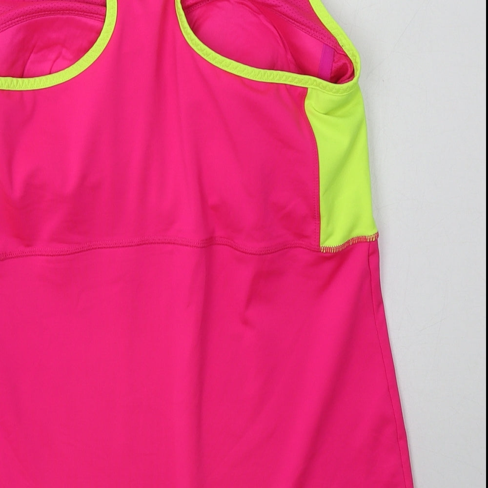 USA Pro Womens Pink  Polyester Basic Tank Size 16 Square Neck Pullover
