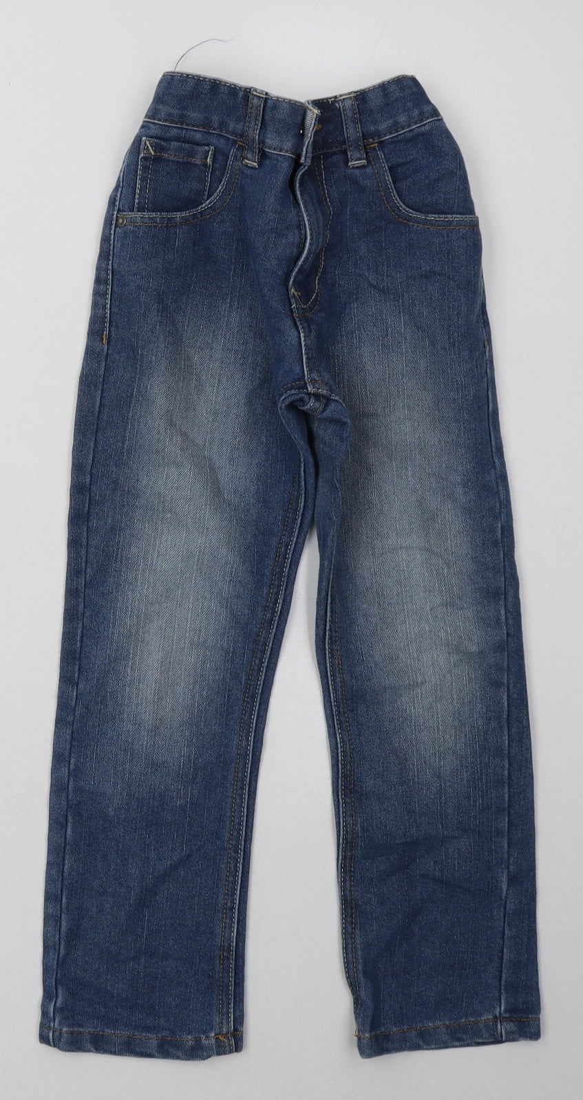 George Boys Blue  Cotton Straight Jeans Size 6-7 Years  Regular Button