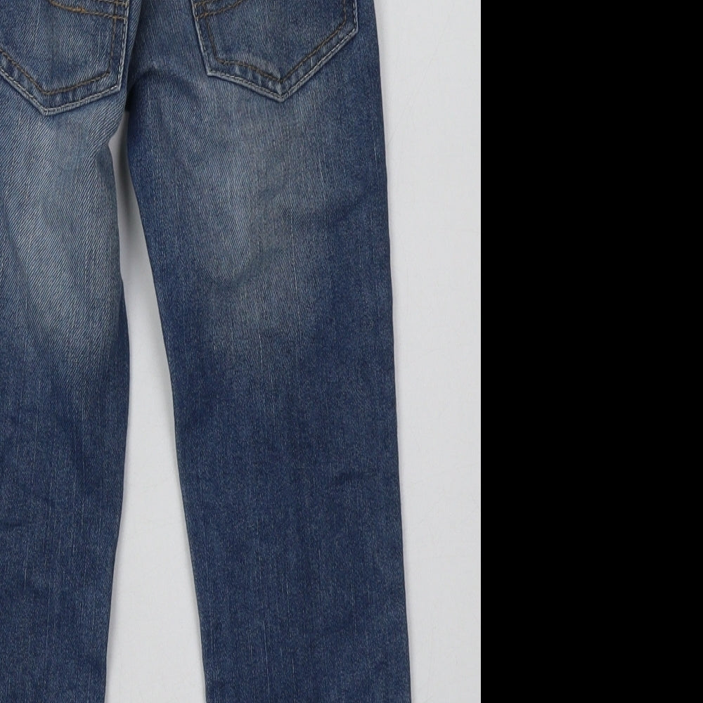George Boys Blue  Cotton Straight Jeans Size 6-7 Years  Regular Button