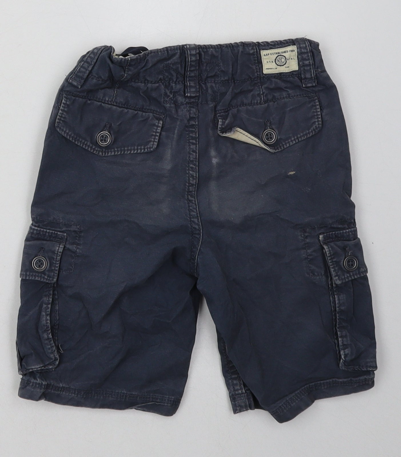 Gap Boys Blue  Cotton Cargo Shorts Size 4 Years  Regular Hook & Eye