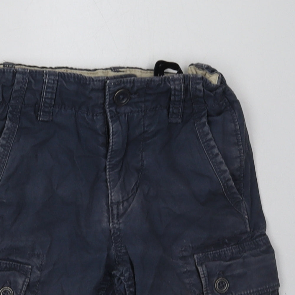 Gap Boys Blue  Cotton Cargo Shorts Size 4 Years  Regular Hook & Eye