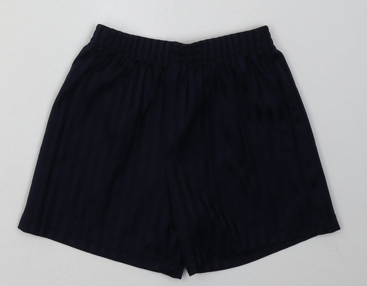 geaorg Boys Blue Striped Polyester Sweat Shorts Size 6-7 Years  Regular  - School Wear