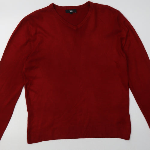 Debenhams Mens Red  Acrylic Pullover Sweatshirt Size S