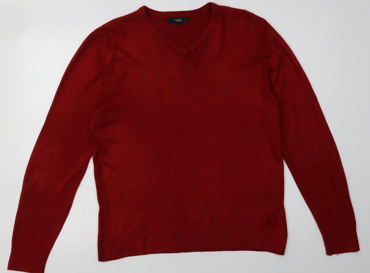 Debenhams Mens Red Acrylic Pullover Sweatshirt Size S