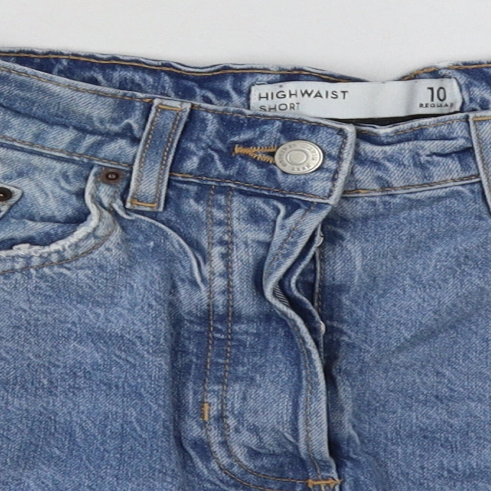 NEXT Womens Blue  Cotton Bermuda Shorts Size 10 L5 in Regular Button