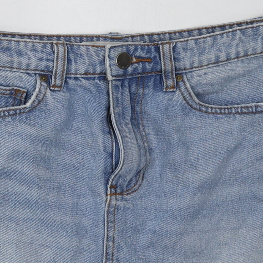 Billabong Womens Blue  Cotton A-Line Skirt Size 28   Button