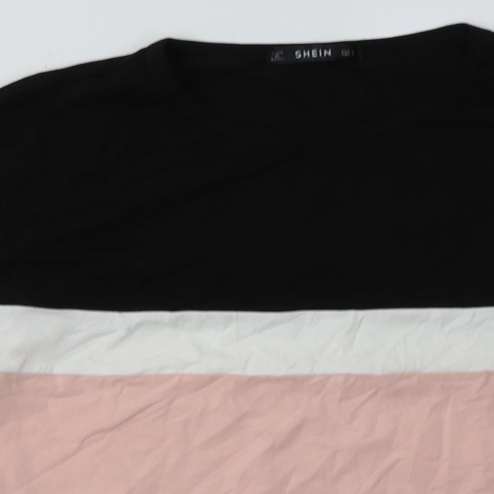 SheIn Womens Pink Striped Cotton Pullover Sweatshirt Size S  Pullover