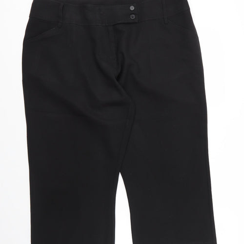 XE Womens Black  Polyester Capri Trousers Size 20 L20 in Regular Zip