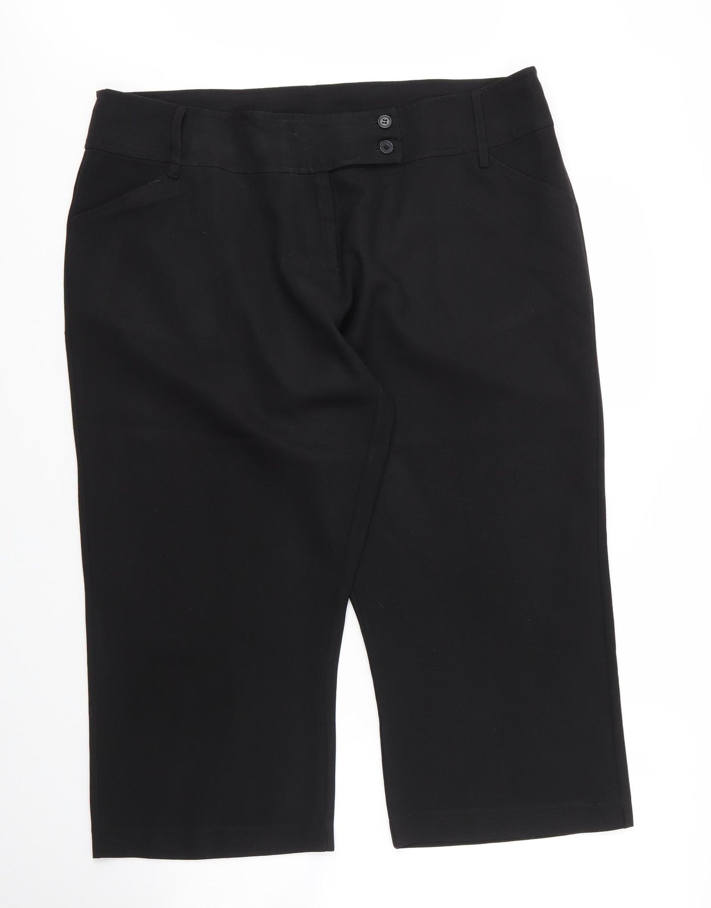 XE Womens Black  Polyester Capri Trousers Size 20 L20 in Regular Zip