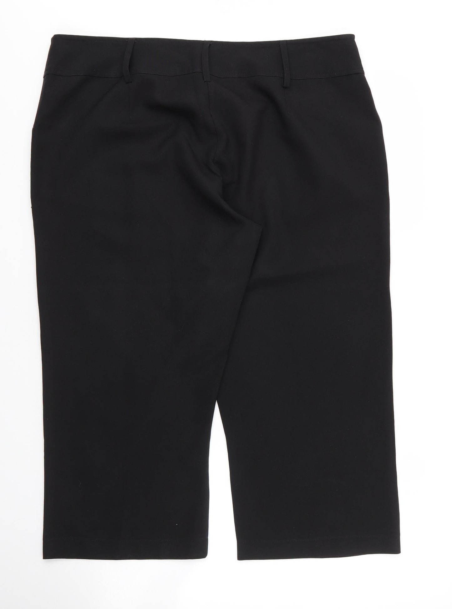 XE Womens Black  Polyester Capri Trousers Size 20 L20 in Regular Zip