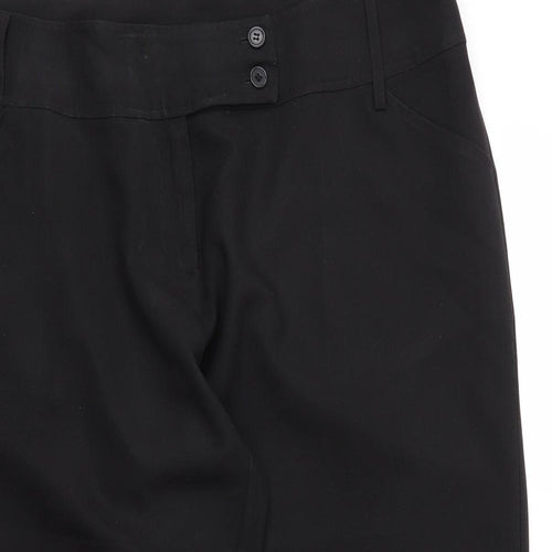 XE Womens Black  Polyester Capri Trousers Size 20 L20 in Regular Zip