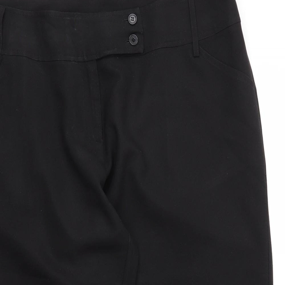 XE Womens Black  Polyester Capri Trousers Size 20 L20 in Regular Zip