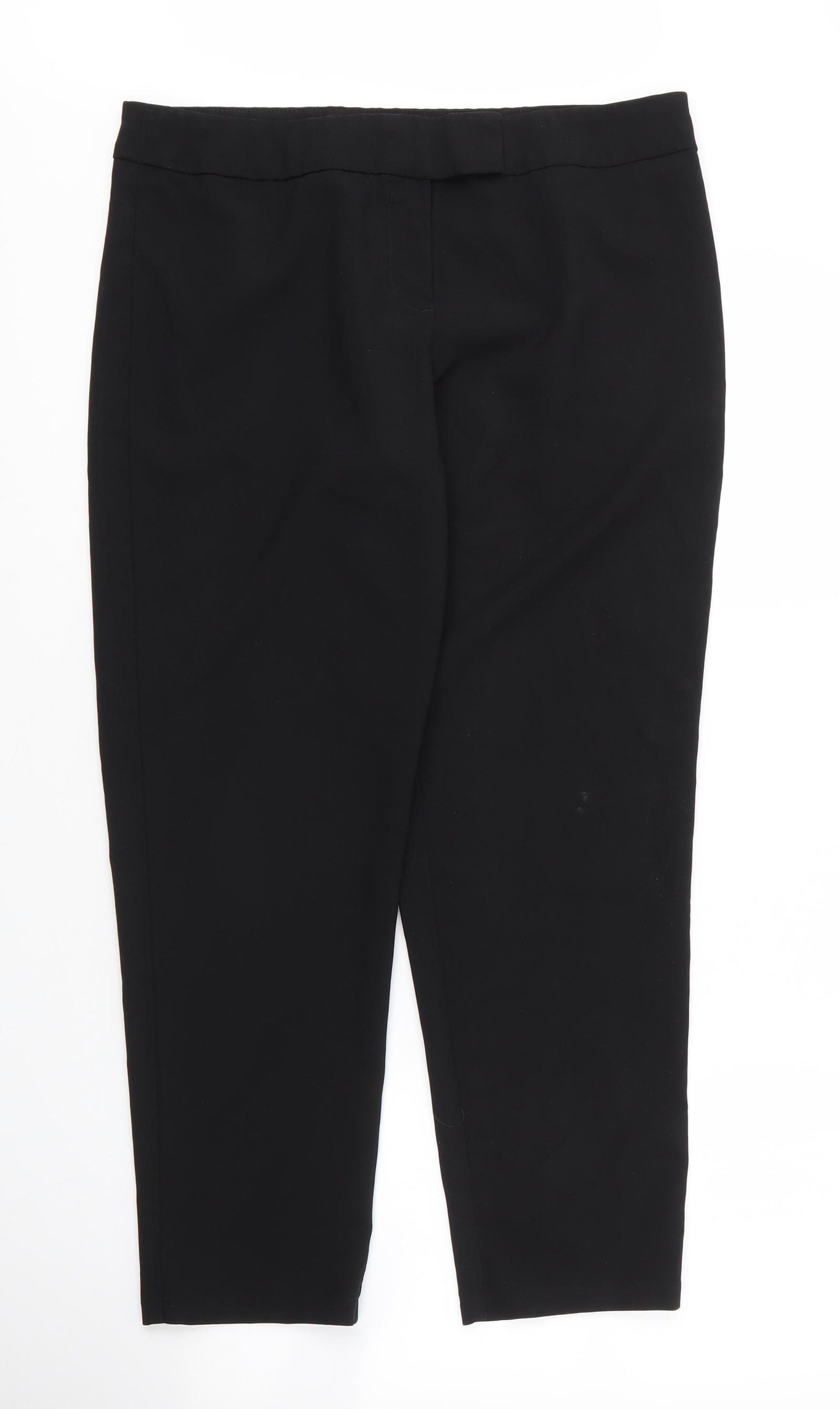 George Womens Black  Polyester Capri Trousers Size 14 L27 in Regular Zip