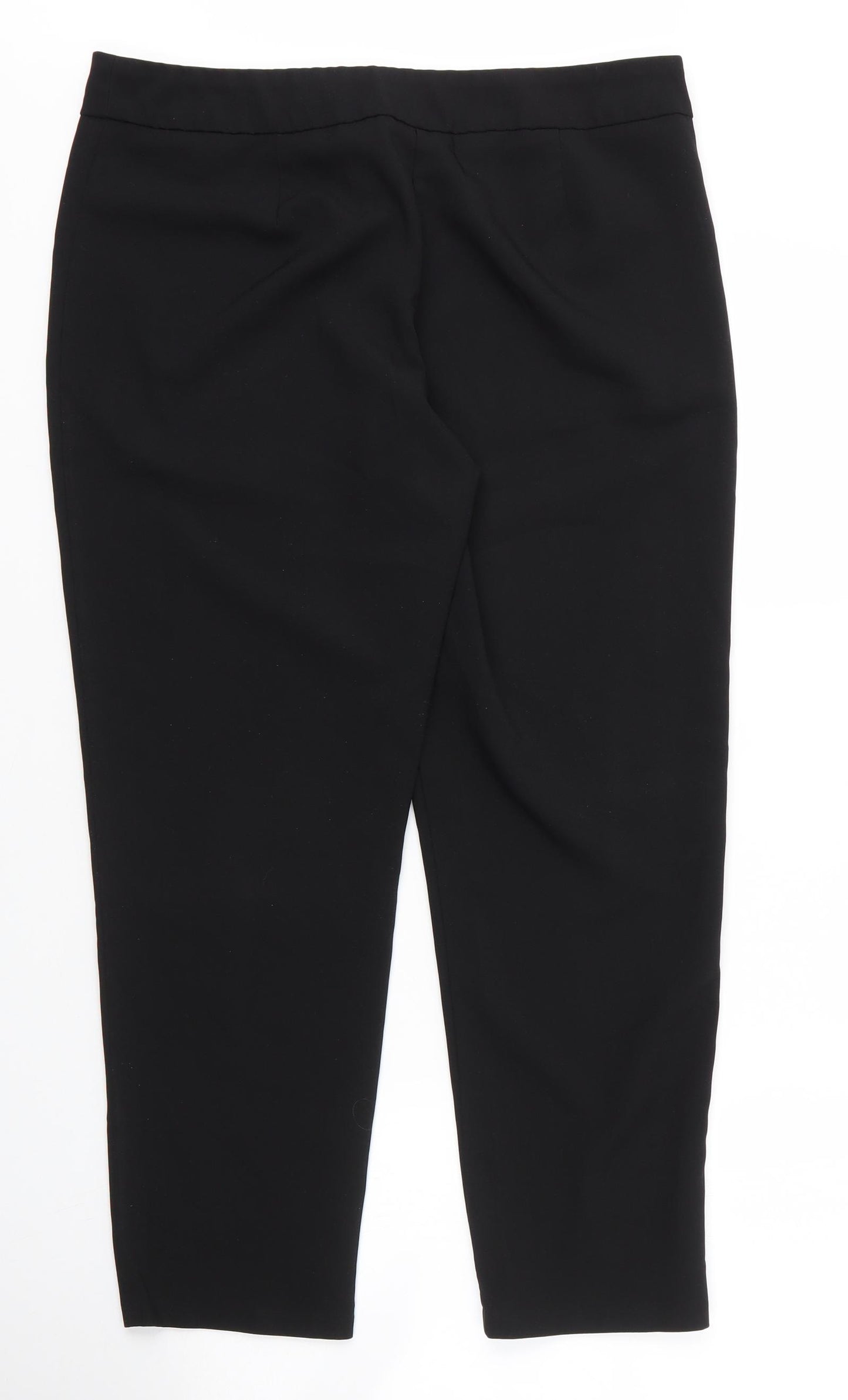 George Womens Black  Polyester Capri Trousers Size 14 L27 in Regular Zip