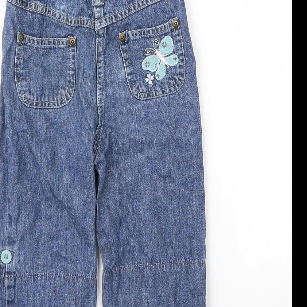 Cherokee Girls Blue Floral Cotton Capri Jeans Size 18-24 Months  Zip - Butterflies