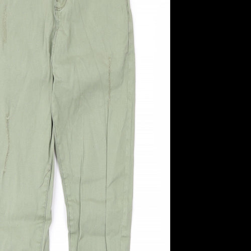 Primark Girls Green  Cotton Skinny Jeans Size 11 Years L25 in Regular Zip