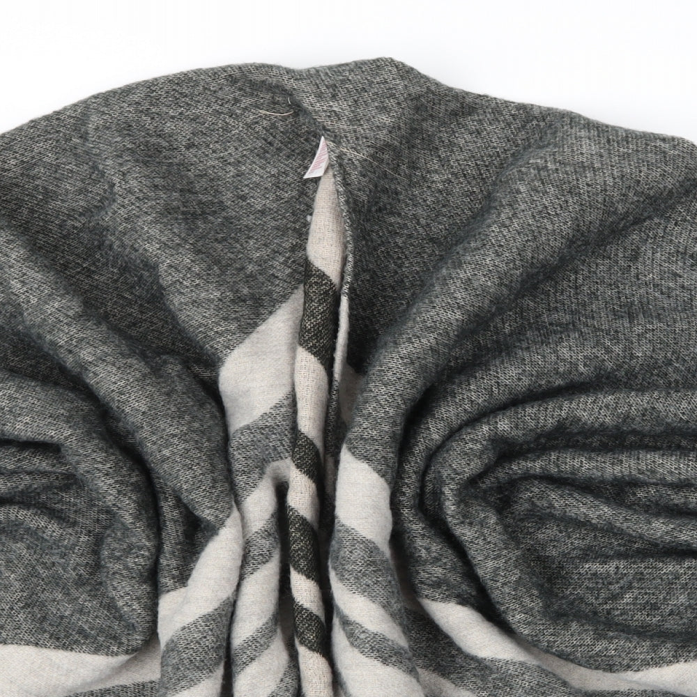 Debenhams Womens Grey V-Neck Striped Acrylic Cape Jumper One Size
