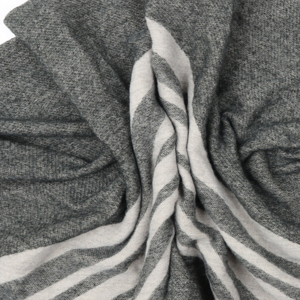 Debenhams Womens Grey V-Neck Striped Acrylic Cape Jumper One Size