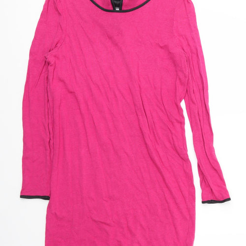 La Redoute  Womens Pink Round Neck  Viscose Tunic Jumper Size 12